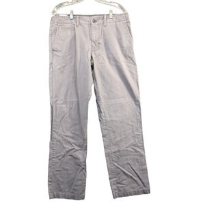 Old Navy Men's Broken-in Straight Chino Pants Gray 33x32 Flat Front Cotton